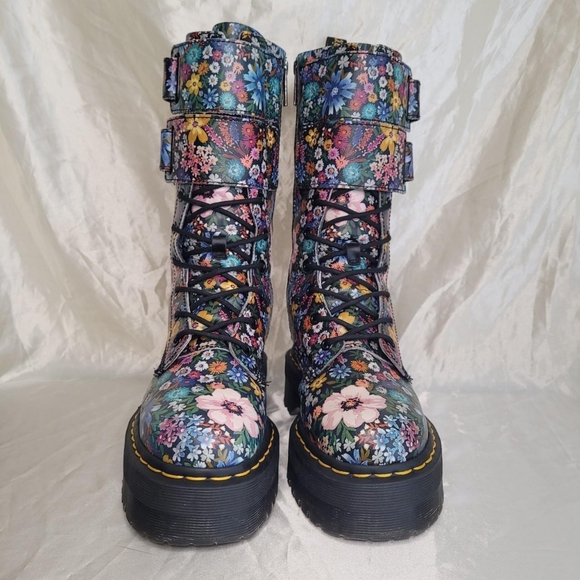 Dr. Martens Jagger Wanderlust floral mid-calf platform leather boots - Picture 3 of 8